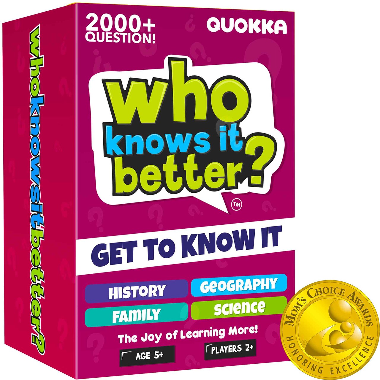 QUOKKA Set 4 in 1 Who Knows Better? - History & Geography & Science & ME Trivia Card Game - Fun & Educational Quiz Questions for Children & Families - Suitable for Boys & Girls Ages 5+